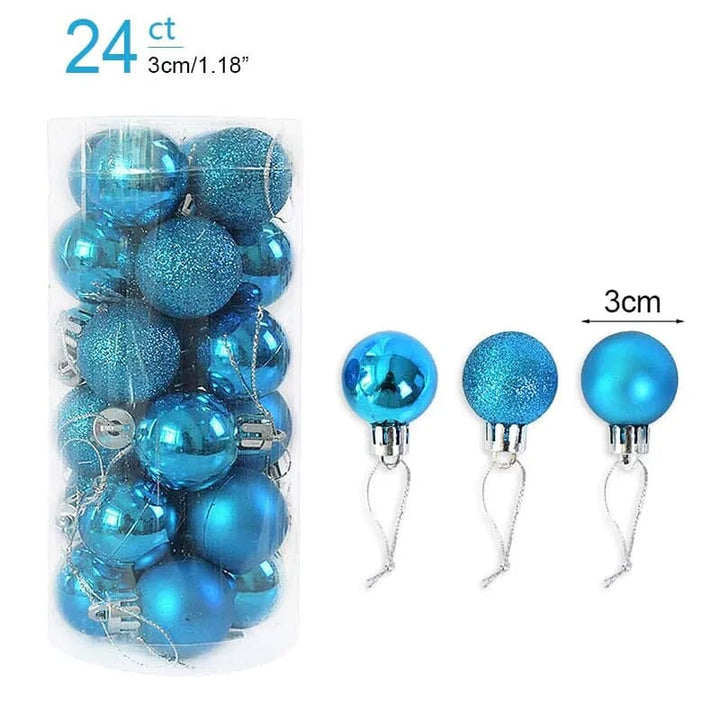 1box Christmas Balls Christmas Tree Ornaments Ball Xmas Hanging Tree Pendants Home Party Decor 2023 New Year Gift Noel Navidad Design & Casa 24pcs blue as picture 