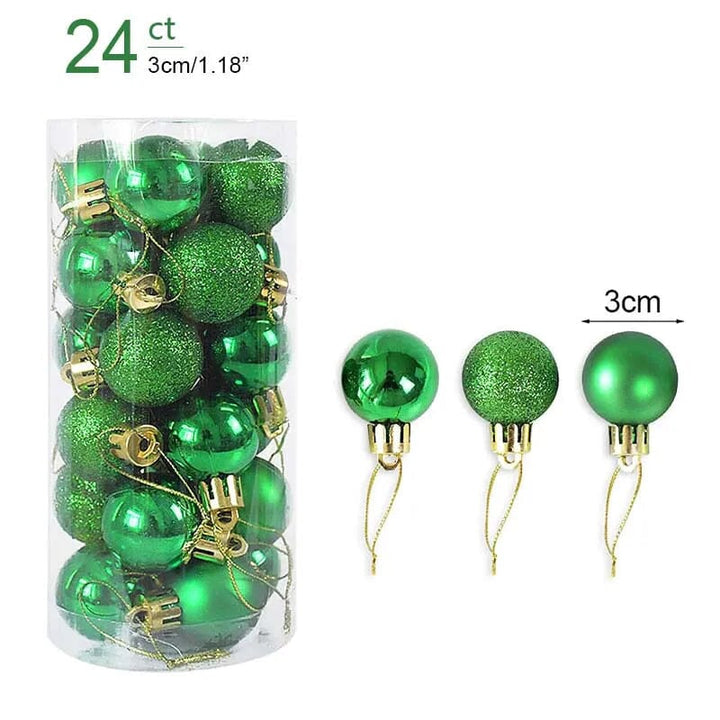 1box Christmas Balls Christmas Tree Ornaments Ball Xmas Hanging Tree Pendants Home Party Decor 2023 New Year Gift Noel Navidad Design & Casa 24pcs green as picture 