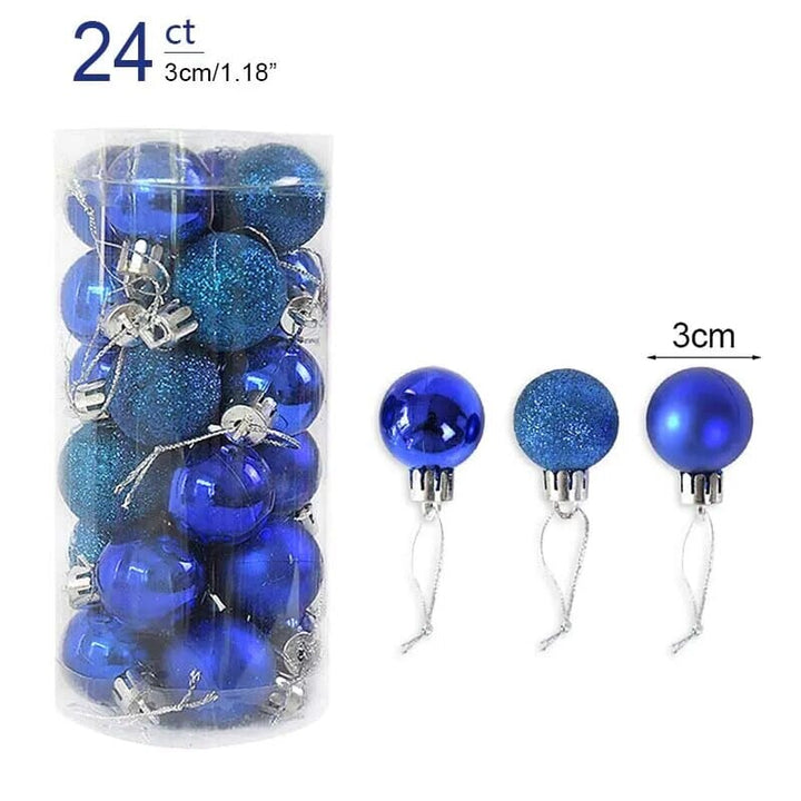 1box Christmas Balls Christmas Tree Ornaments Ball Xmas Hanging Tree Pendants Home Party Decor 2023 New Year Gift Noel Navidad Design & Casa 24pcs royal blue as picture 