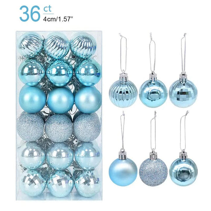 1box Christmas Balls Christmas Tree Ornaments Ball Xmas Hanging Tree Pendants Home Party Decor 2023 New Year Gift Noel Navidad Design & Casa 36pcs blue as picture 