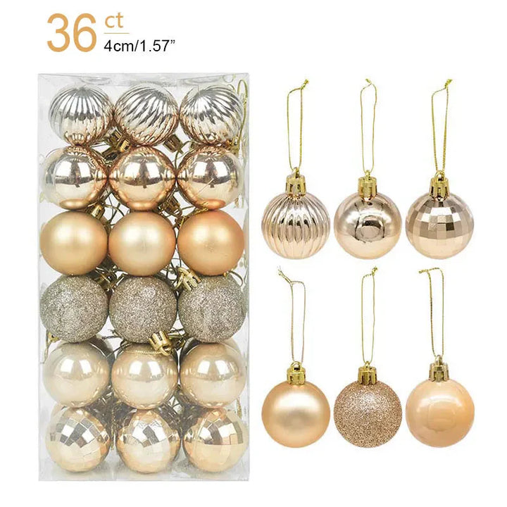 1box Christmas Balls Christmas Tree Ornaments Ball Xmas Hanging Tree Pendants Home Party Decor 2023 New Year Gift Noel Navidad Design & Casa 36pcs champagne gold as picture 