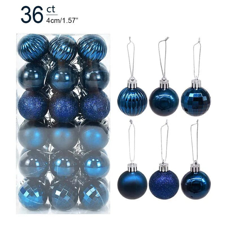 1box Christmas Balls Christmas Tree Ornaments Ball Xmas Hanging Tree Pendants Home Party Decor 2023 New Year Gift Noel Navidad Design & Casa 36pcs deep blue as picture 