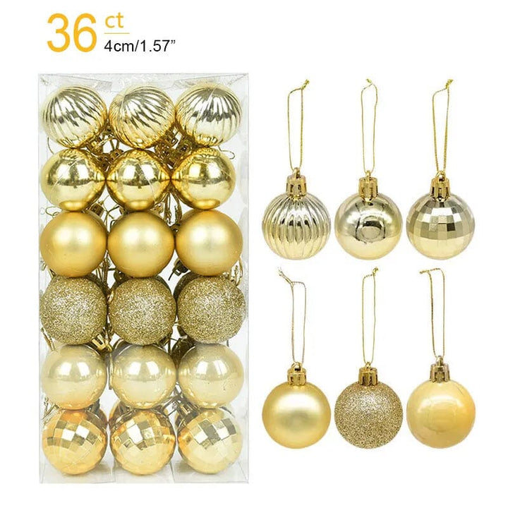 1box Christmas Balls Christmas Tree Ornaments Ball Xmas Hanging Tree Pendants Home Party Decor 2023 New Year Gift Noel Navidad Design & Casa 36pcs gold as picture 