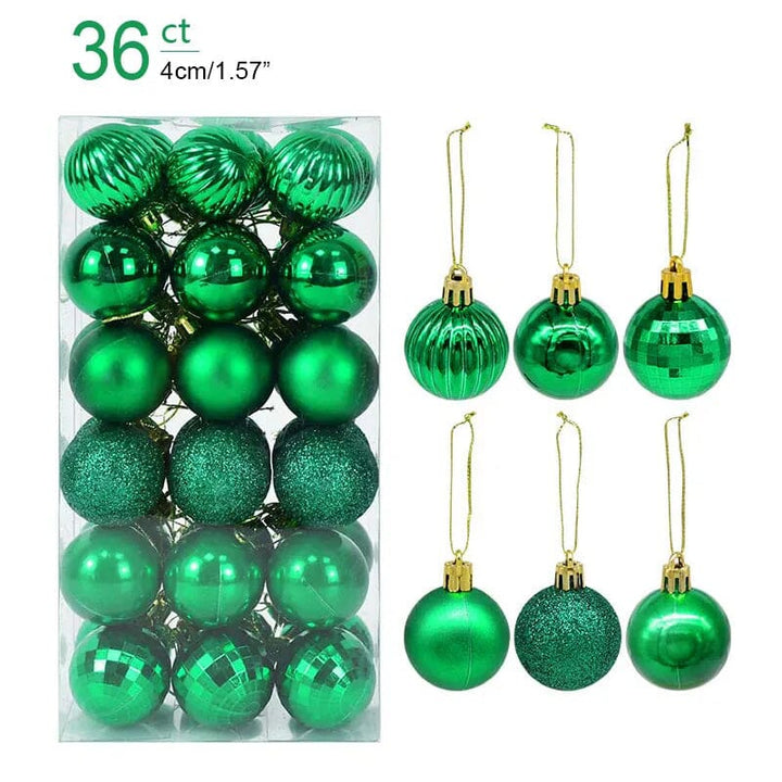 1box Christmas Balls Christmas Tree Ornaments Ball Xmas Hanging Tree Pendants Home Party Decor 2023 New Year Gift Noel Navidad Design & Casa 36pcs green as picture 