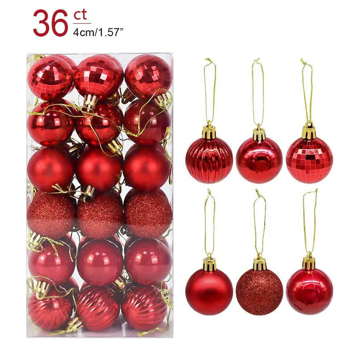 1box Christmas Balls Christmas Tree Ornaments Ball Xmas Hanging Tree Pendants Home Party Decor 2023 New Year Gift Noel Navidad Design & Casa 36pcs red as picture 