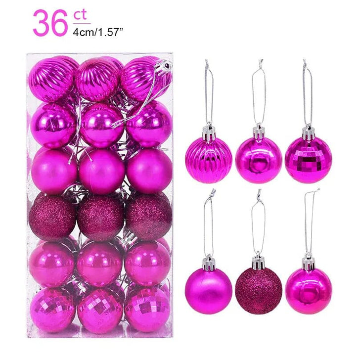 1box Christmas Balls Christmas Tree Ornaments Ball Xmas Hanging Tree Pendants Home Party Decor 2023 New Year Gift Noel Navidad Design & Casa 36pcs rose red as picture 