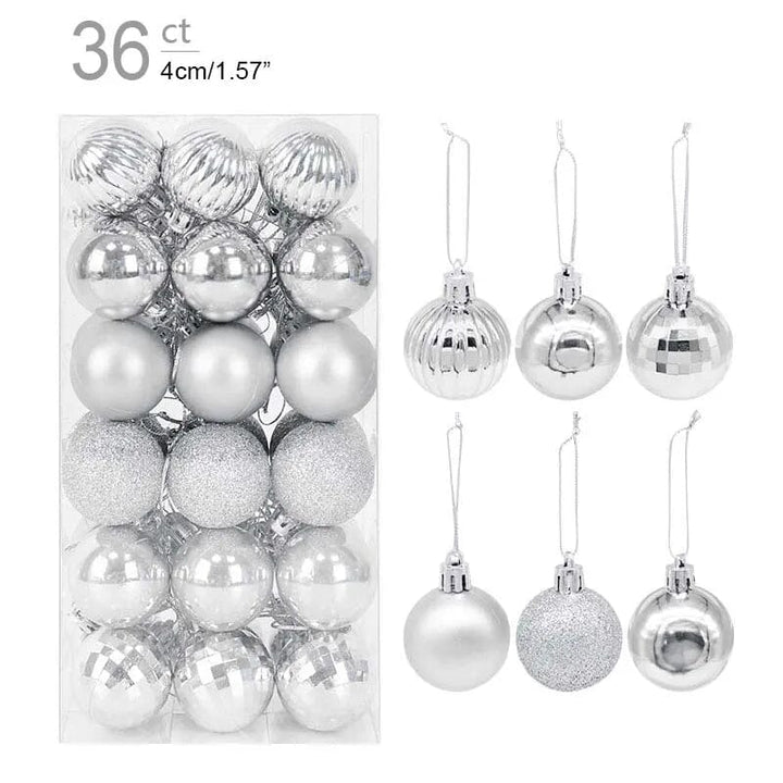 1box Christmas Balls Christmas Tree Ornaments Ball Xmas Hanging Tree Pendants Home Party Decor 2023 New Year Gift Noel Navidad Design & Casa 36pcs silver as picture 