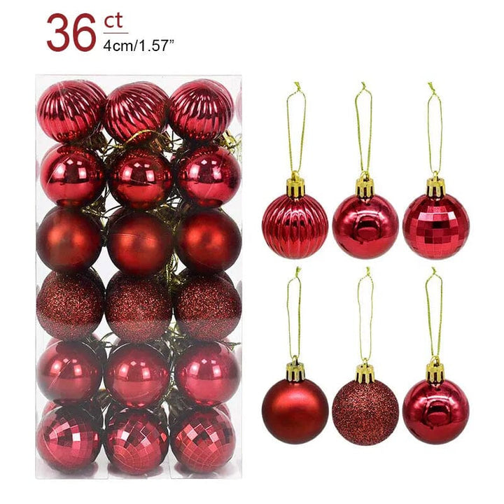 1box Christmas Balls Christmas Tree Ornaments Ball Xmas Hanging Tree Pendants Home Party Decor 2023 New Year Gift Noel Navidad Design & Casa 36pcs wine red as picture 