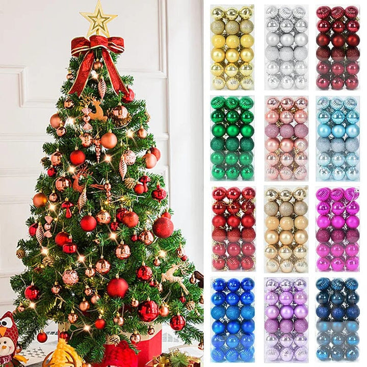 1box Christmas Balls Christmas Tree Ornaments Ball Xmas Hanging Tree Pendants Home Party Decor 2023 New Year Gift Noel Navidad Design & Casa 