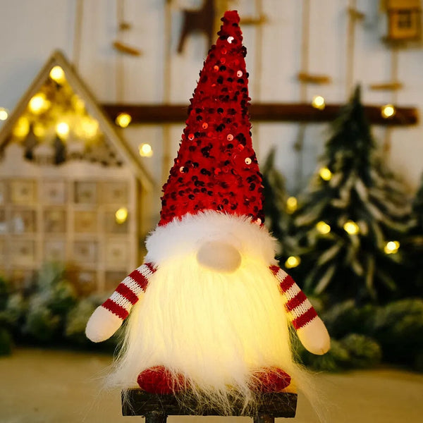 30cm Christmas Doll Elf Gnome with Led Light Christmas Decorations for Home Xmas Navidad New Year 2023 Children's Gifts Design & Casa C 