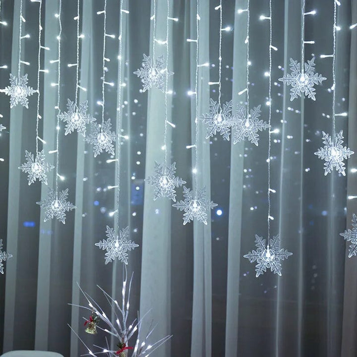 3.2M Christmas Snowflakes LED String Lights Flashing Fairy Curtain Lights Waterproof For Holiday Party Wedding Xmas Decoration Design & Casa 