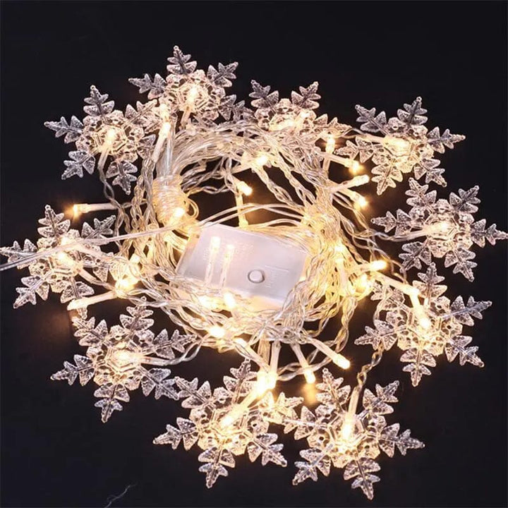 3.2M Christmas Snowflakes LED String Lights Flashing Fairy Curtain Lights Waterproof For Holiday Party Wedding Xmas Decoration Design & Casa 