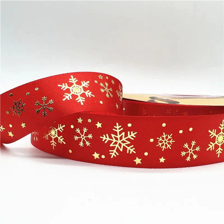 5yards 1inch 25mm Christmas Ribbon Printed Christmas Polyester Ribbon For Handmade Design Christmas Decoration DIY Gift Packing Design & Casa 01 25mm x 5yards 