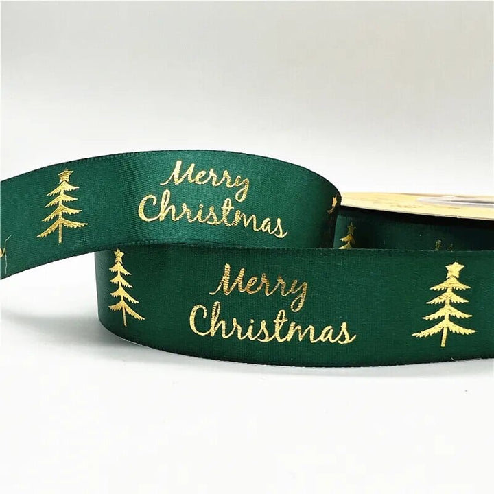 5yards 1inch 25mm Christmas Ribbon Printed Christmas Polyester Ribbon For Handmade Design Christmas Decoration DIY Gift Packing Design & Casa 06 25mm x 5yards 