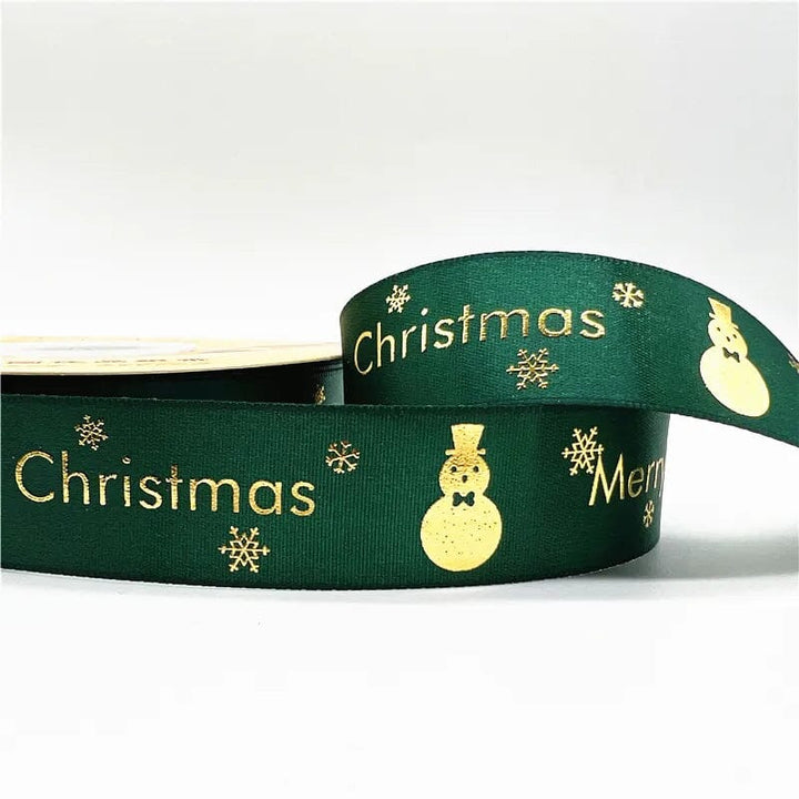 5yards 1inch 25mm Christmas Ribbon Printed Christmas Polyester Ribbon For Handmade Design Christmas Decoration DIY Gift Packing Design & Casa 08 25mm x 5yards 