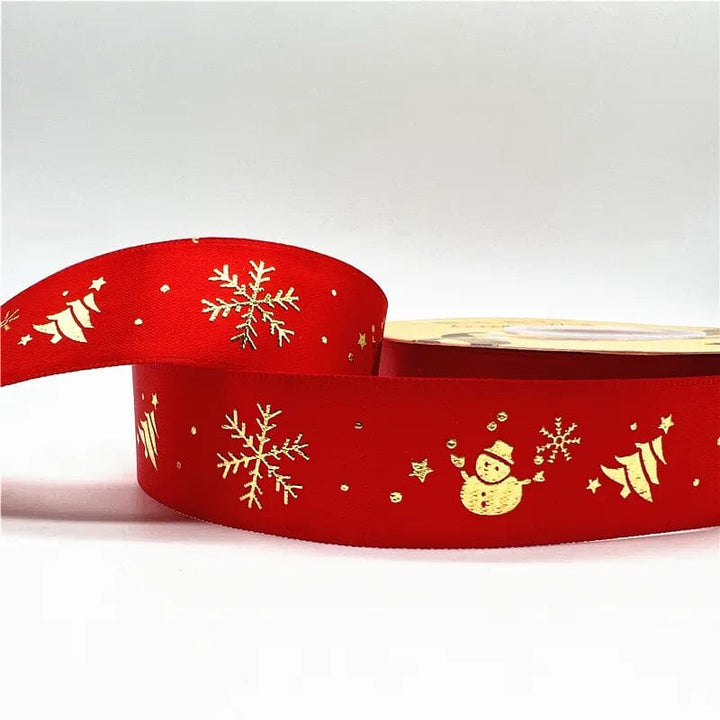 5yards 1inch 25mm Christmas Ribbon Printed Christmas Polyester Ribbon For Handmade Design Christmas Decoration DIY Gift Packing Design & Casa 11 25mm x 5yards 
