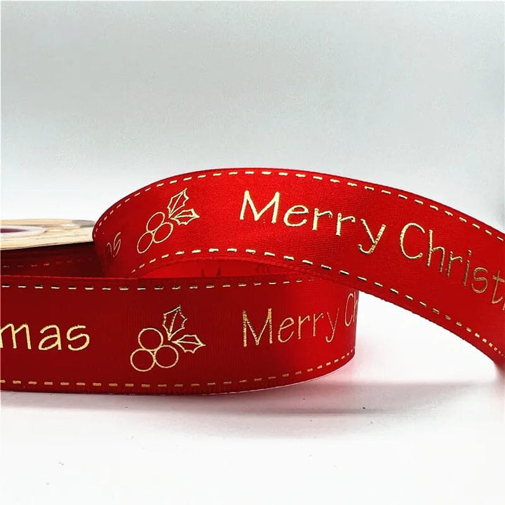 5yards 1inch 25mm Christmas Ribbon Printed Christmas Polyester Ribbon For Handmade Design Christmas Decoration DIY Gift Packing Design & Casa 15 25mm x 5yards 