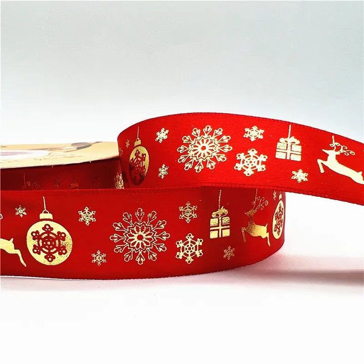 5yards 1inch 25mm Christmas Ribbon Printed Christmas Polyester Ribbon For Handmade Design Christmas Decoration DIY Gift Packing Design & Casa 17 25mm x 5yards 