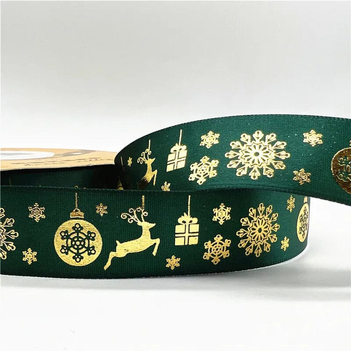 5yards 1inch 25mm Christmas Ribbon Printed Christmas Polyester Ribbon For Handmade Design Christmas Decoration DIY Gift Packing Design & Casa 18 25mm x 5yards 