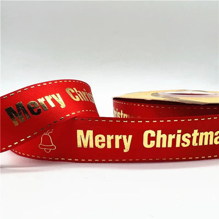 5yards 1inch 25mm Christmas Ribbon Printed Christmas Polyester Ribbon For Handmade Design Christmas Decoration DIY Gift Packing Design & Casa 21 25mm x 5yards 