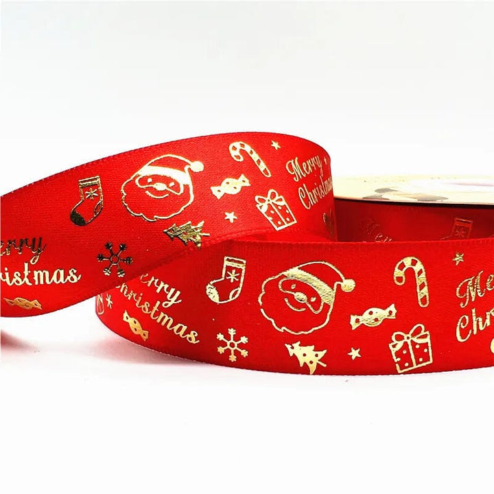 5yards 1inch 25mm Christmas Ribbon Printed Christmas Polyester Ribbon For Handmade Design Christmas Decoration DIY Gift Packing Design & Casa 25 25mm x 5yards 
