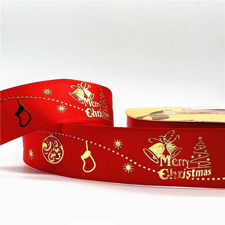 5yards 1inch 25mm Christmas Ribbon Printed Christmas Polyester Ribbon For Handmade Design Christmas Decoration DIY Gift Packing Design & Casa 33 25mm x 5yards 