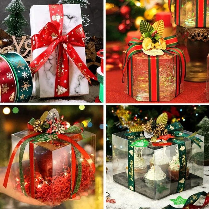 5yards 1inch 25mm Christmas Ribbon Printed Christmas Polyester Ribbon For Handmade Design Christmas Decoration DIY Gift Packing Design & Casa 