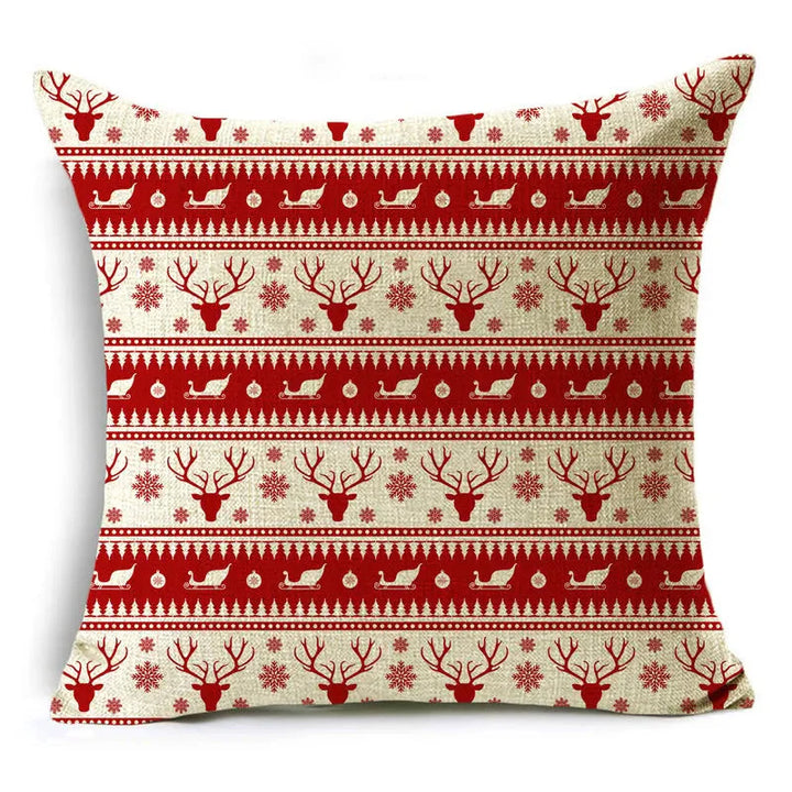 Christmas Series Pillowcases Christmas Elements Printed Red Festive Holiday Gifts Home Decor Pillowcase 40*40cm/45*45cm/50*50cm Design & Casa 02 400mm*400mm 
