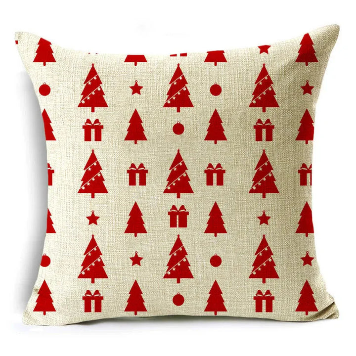 Christmas Series Pillowcases Christmas Elements Printed Red Festive Holiday Gifts Home Decor Pillowcase 40*40cm/45*45cm/50*50cm Design & Casa 10 400mm*400mm 