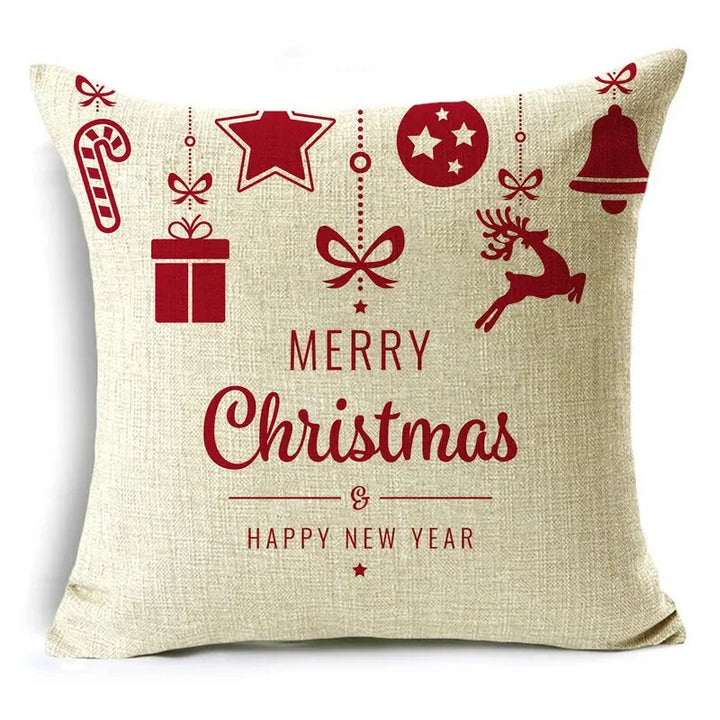 Christmas Series Pillowcases Christmas Elements Printed Red Festive Holiday Gifts Home Decor Pillowcase 40*40cm/45*45cm/50*50cm Design & Casa 11 400mm*400mm 