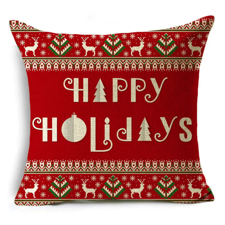 Christmas Series Pillowcases Christmas Elements Printed Red Festive Holiday Gifts Home Decor Pillowcase 40*40cm/45*45cm/50*50cm Design & Casa 18 400mm*400mm 