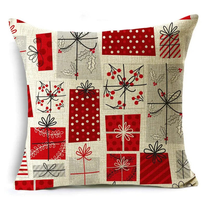 Christmas Series Pillowcases Christmas Elements Printed Red Festive Holiday Gifts Home Decor Pillowcase 40*40cm/45*45cm/50*50cm Design & Casa 20 400mm*400mm 