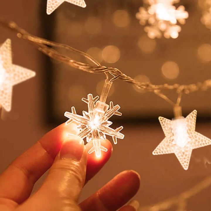 Christmas Tree Snowflake LED String Lights Banner Christmas Decoration 2023 for Home Navidad Xmas Tree Decor Fairy Light Pendant Design & Casa 