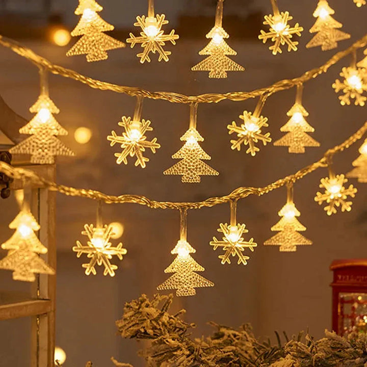 Christmas Tree Snowflake LED String Lights Banner Christmas Decoration 2023 for Home Navidad Xmas Tree Decor Fairy Light Pendant Design & Casa style 1 1.5M 10LED 