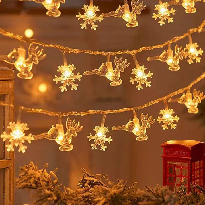 Christmas Tree Snowflake LED String Lights Banner Christmas Decoration 2023 for Home Navidad Xmas Tree Decor Fairy Light Pendant Design & Casa style 3 1.5M 10LED 