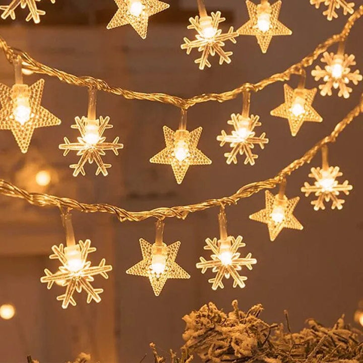 Christmas Tree Snowflake LED String Lights Banner Christmas Decoration 2023 for Home Navidad Xmas Tree Decor Fairy Light Pendant Design & Casa style 6 1.5M 10LED 