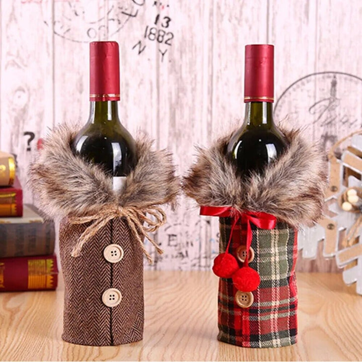 FengRise Christmas Decorations for Home Santa Claus Wine Bottle Cover Snowman Stocking Gift Holders Xmas Navidad Decor New Year Design & Casa 