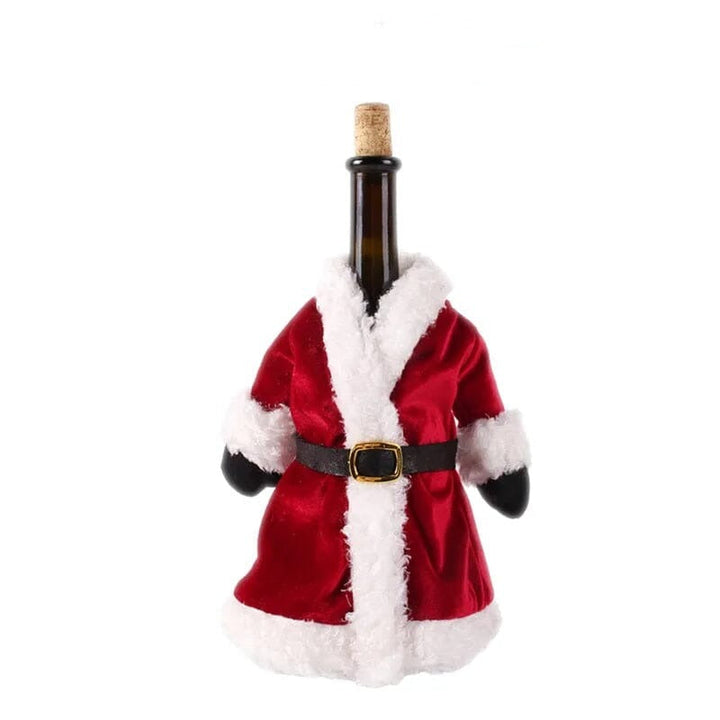 FengRise Christmas Decorations for Home Santa Claus Wine Bottle Cover Snowman Stocking Gift Holders Xmas Navidad Decor New Year Design & Casa santa coat1 China 